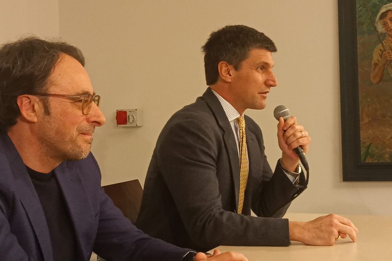 Assessore Savino Losappio e amministratore delegato di Ferrotramviaria Spa, Giuseppe Pavoncelli,